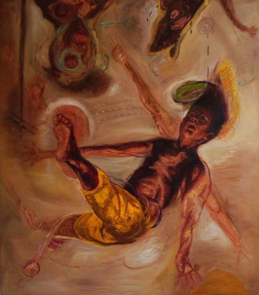 Sergio Garval | Siluetas en el vacío | Óleo-tela 160 x 140 cm 1996